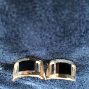 STERLING SILVER AND BLACK ONYX EARRINGS